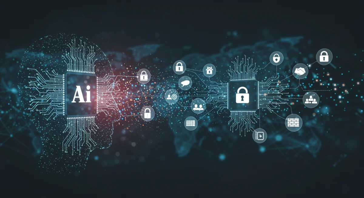 AI algorithm analyzing network traffic for cyber threat detection.