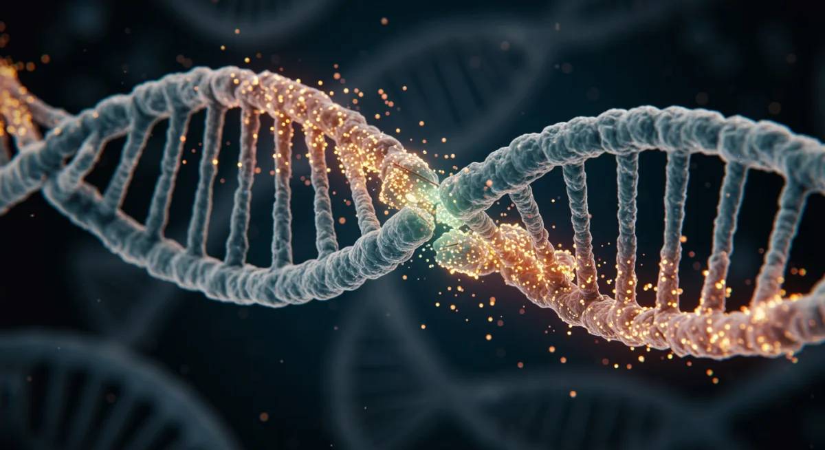 CRISPR-Cas9 molecular scissors editing DNA strand