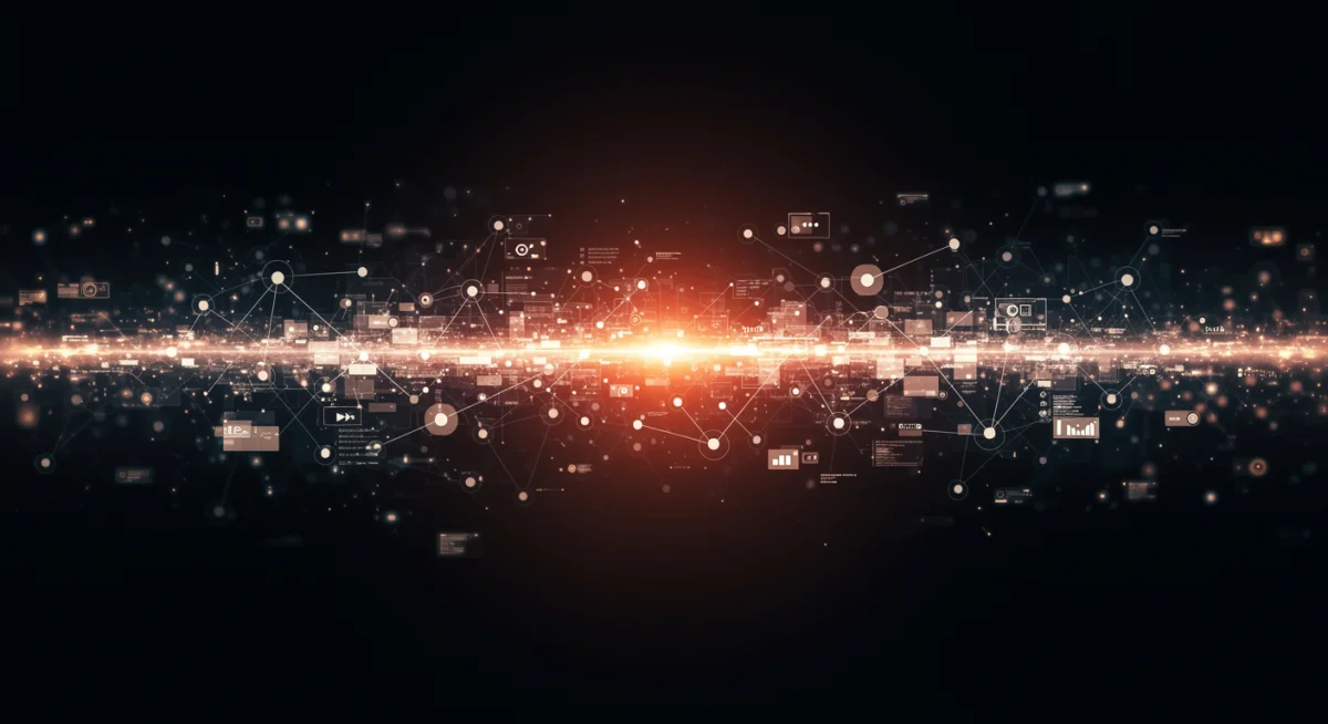 Intricate network illustrating machine learning algorithms in predictive analytics.