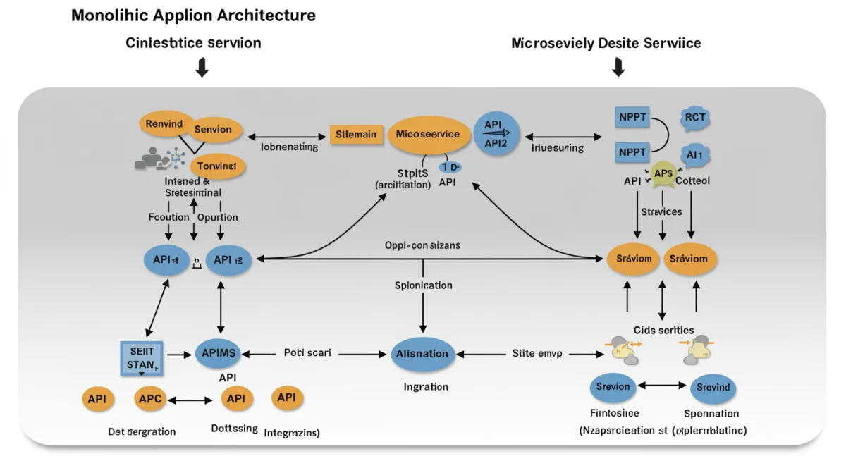 Monolith to microservices architecture transition diagram