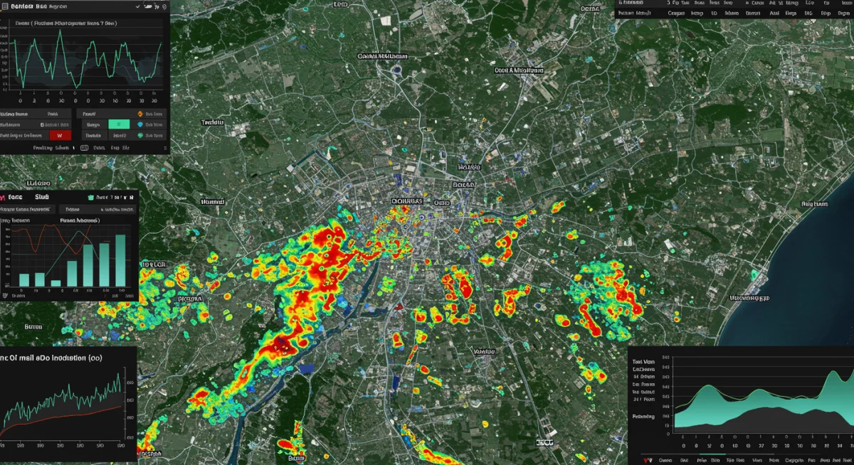 Satellite image showing AI-identified pollution hotspots