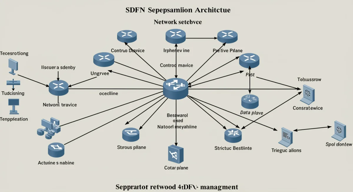 SDN architecture diagram showing control and data plane separation for simplified network management.