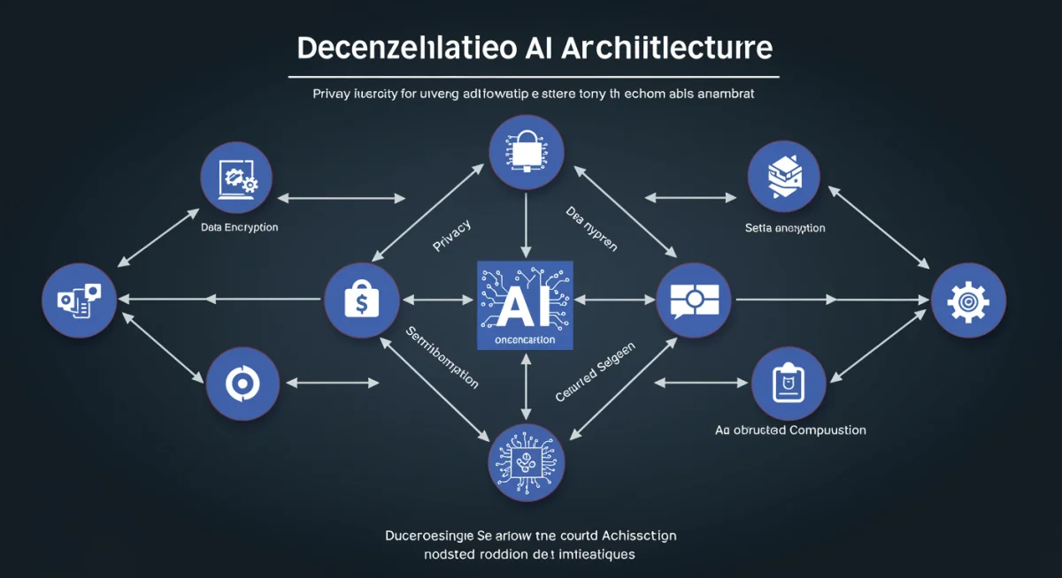 Diagram illustrating secure data flow in decentralized AI architecture