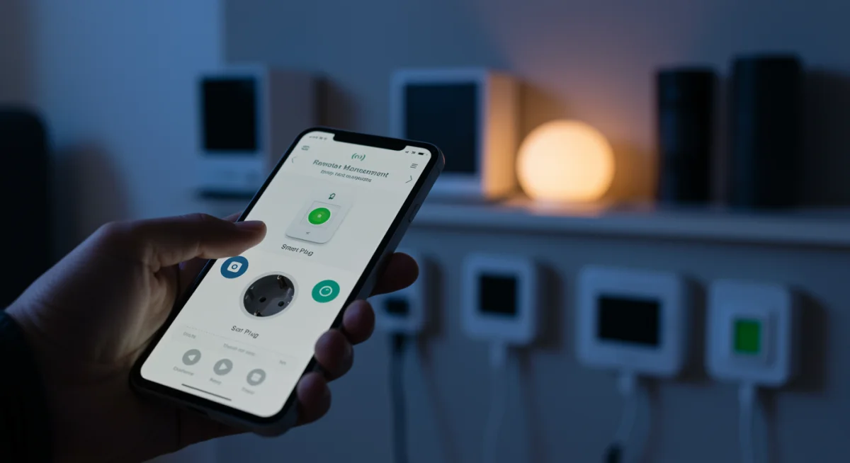 Smartphone app controlling smart plugs and monitoring energy usage