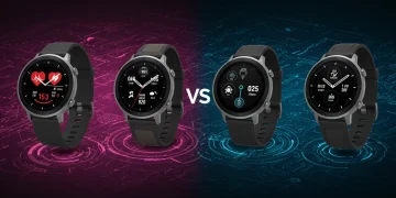 Four leading 2026 smartwatches compared for fitness and functionality on a futuristic display.