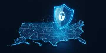 Advanced cybersecurity shield protecting digital infrastructure in the United States