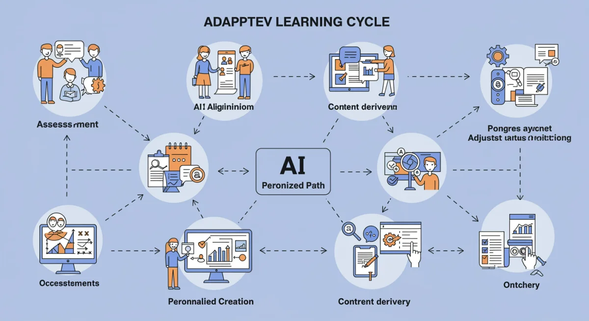Adaptive learning cycle powered by AI in education