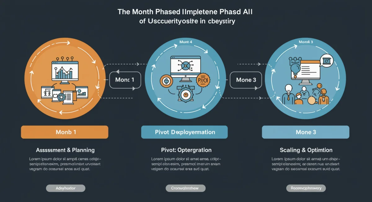 Phased AI cybersecurity implementation roadmap over three months