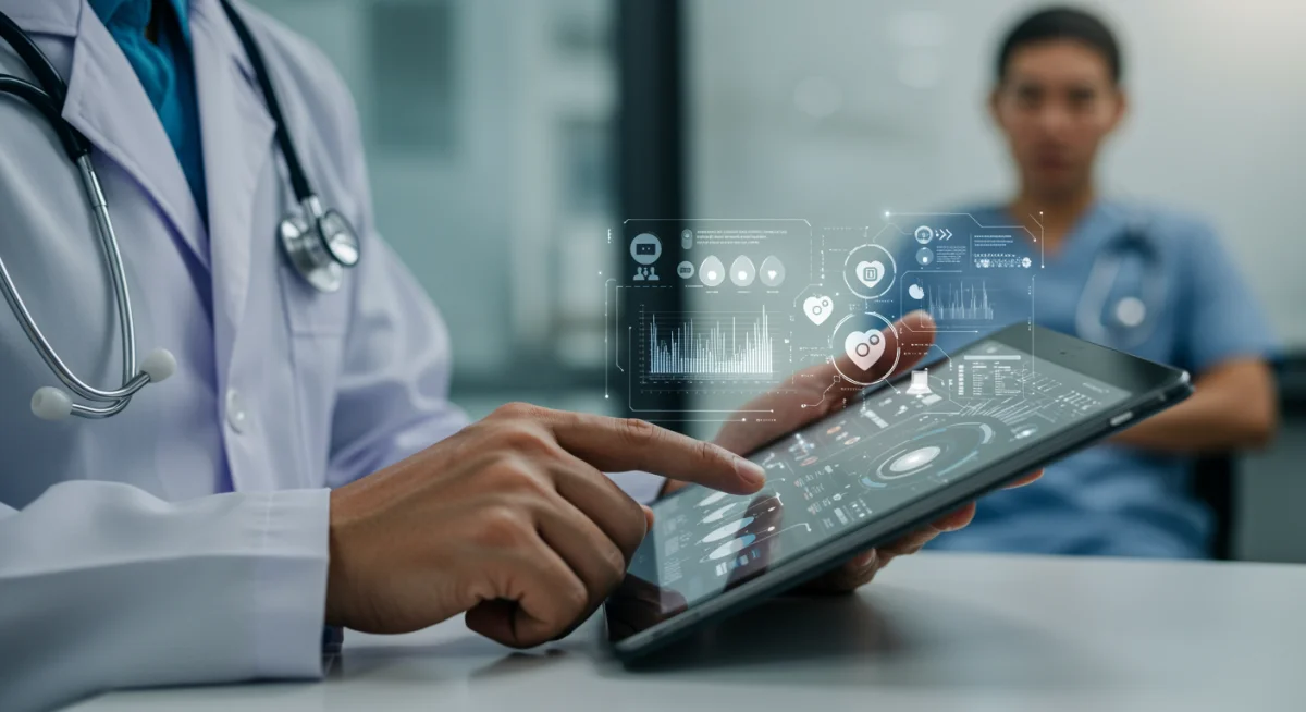 Physician reviewing AI-generated personalized treatment plan