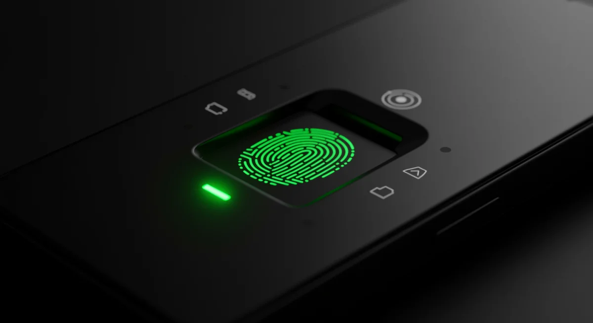 Fingerprint scanner on a smartphone for biometric authentication