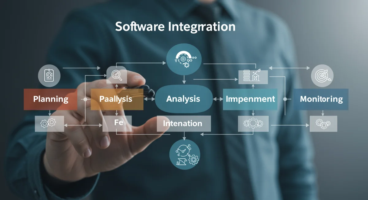 Five-step software integration process flowchart