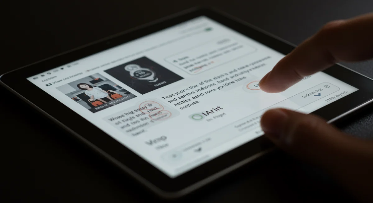 Flexible e-reader screen showcasing dynamic and interactive content
