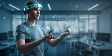 BCI 2026: Advances & Productivity Apps Unveiled Futuristic BCI user enhancing productivity with neural control