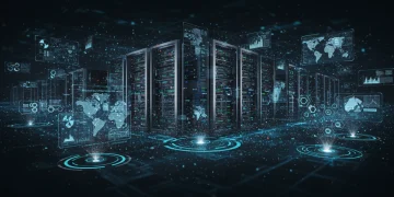 Futuristic DevOps US software landscape 2026 with integrated systems