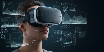 Futuristic user experiencing deep immersion with a 2026 VR headset