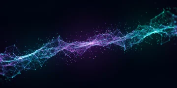 Abstract representation of quantum cryptography securing data networks