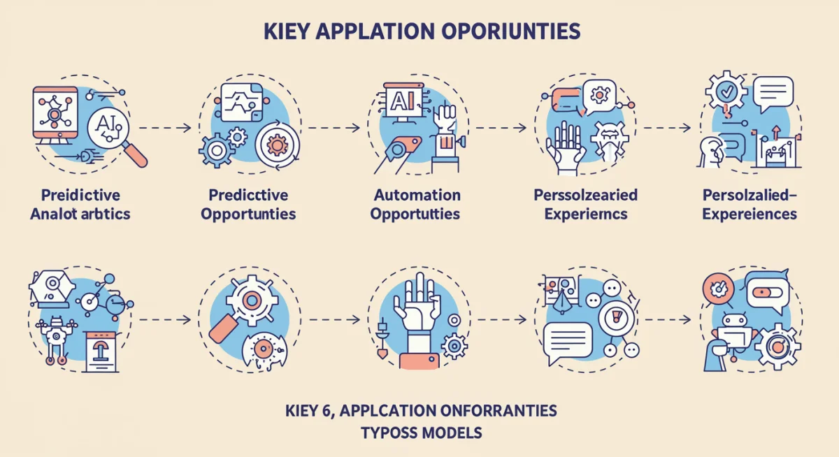 Infographic detailing six AI application opportunities for startups