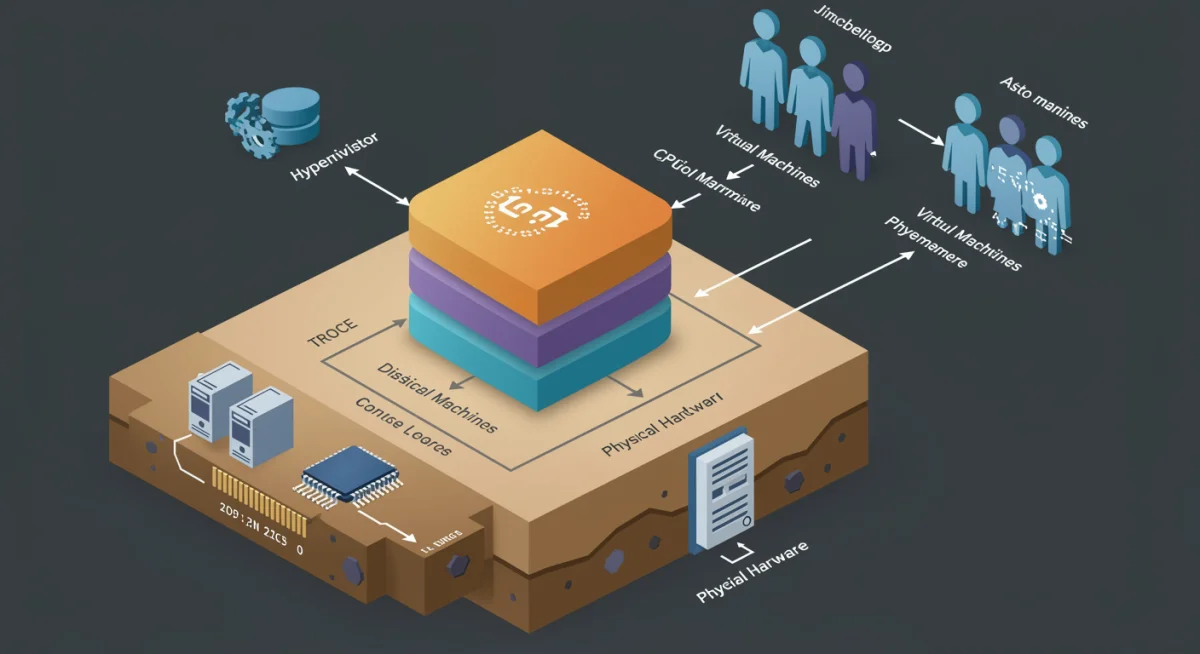 Diagram of a virtualized IT infrastructure architecture
