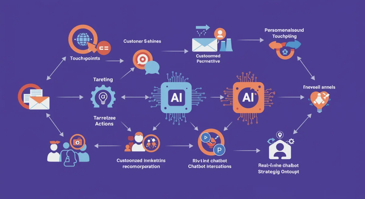 Data flow from customer interactions to AI-driven personalized marketing