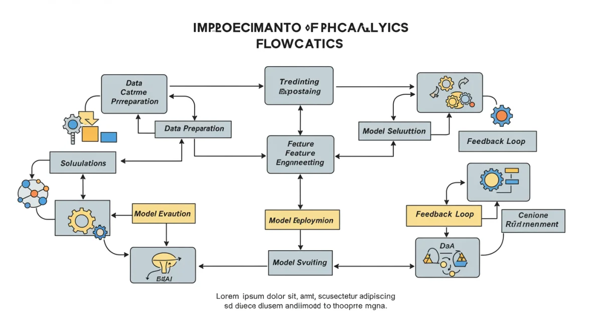 Flowchart depicting the step-by-step implementation process of predictive analytics with AI.