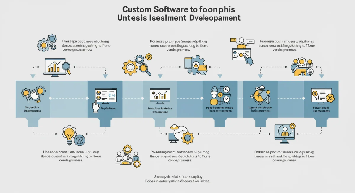 Infographic depicting the custom software development lifecycle
